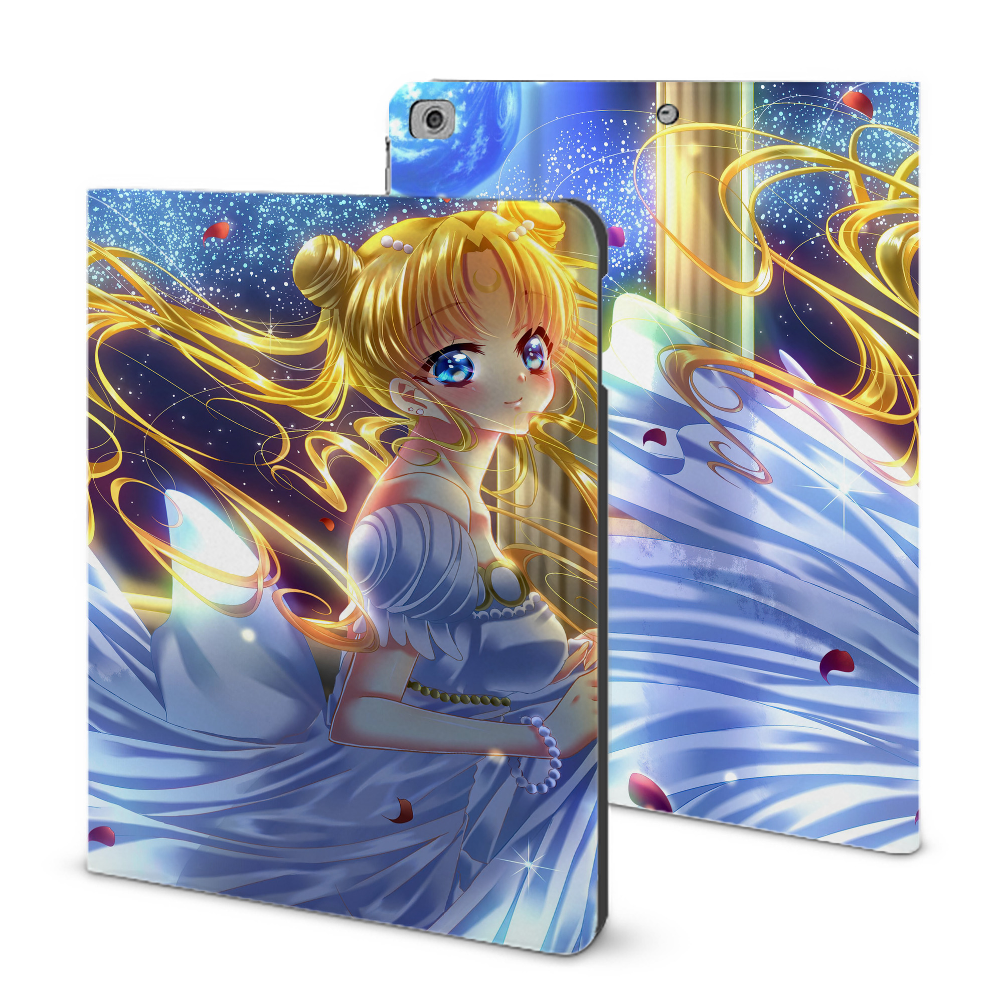 （画像用） 美少女戦士セーラームーン Sailor Moon IPad ケース ブック型 PUレザー TPU 耐衝撃 軽量 薄型 ペン収納なし 全面保護 IPad 各モデル対応